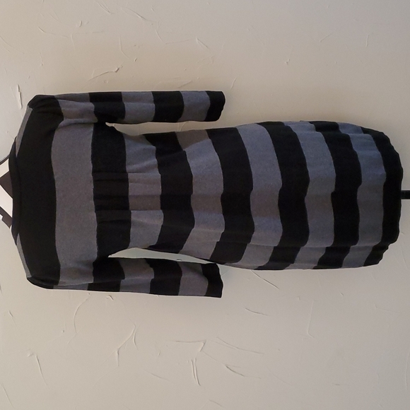 Pink Rose Black & Gray Striped Sweater Dress Med - Picture 3 of 7